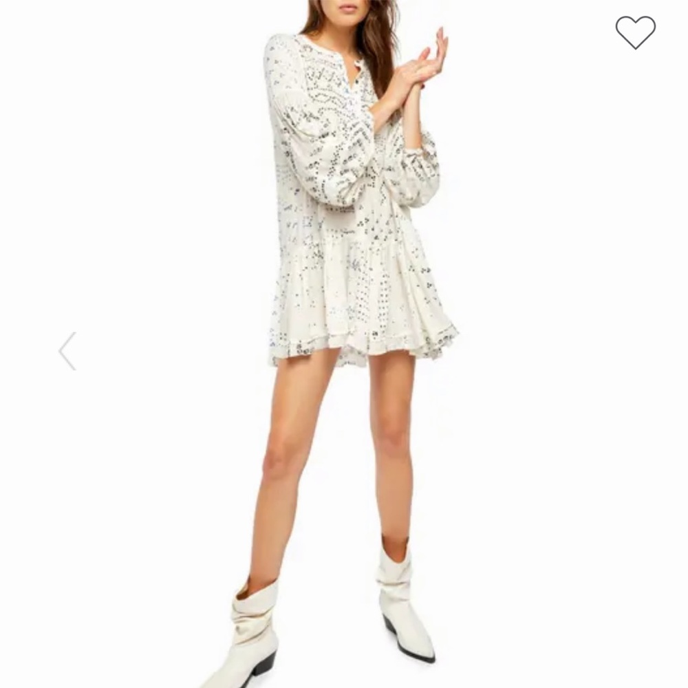 Free People Shibori Long Sleeve Tunic Dress
